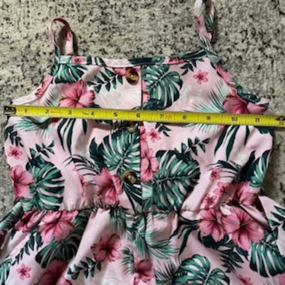 🧡3/15 PatPat Floral Romper Adjustable Straps Two Pockets Girls 5-6 - Picture 5 of 8